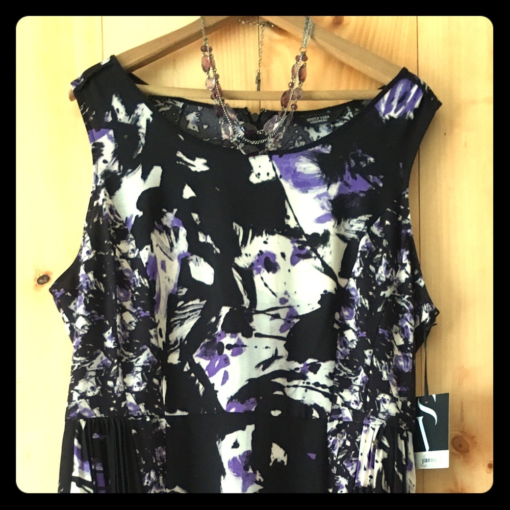 Vera Wang Pleat Panel Autumn Romance Dress